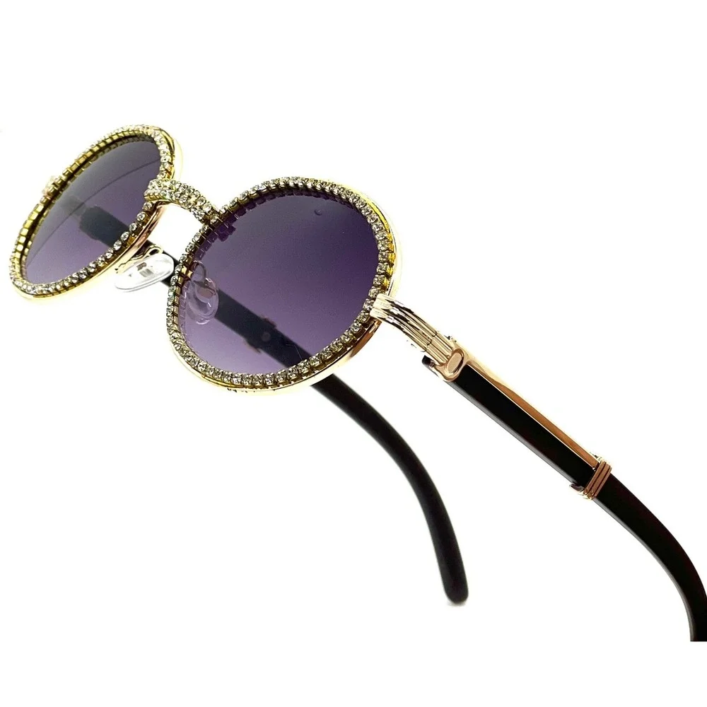 Sunglasses Bling Diamond Shades Cholo Gangs Stye Retro Black Graient Lens Lentes